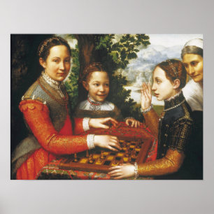 Affiche Anguissola - Soeurs d'artiste jouant aux échecs