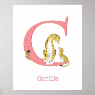 Affiche Animal ABC C est pour l'impression guépard