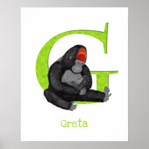 Affiche Animal ABC G est pour l'impression gorille