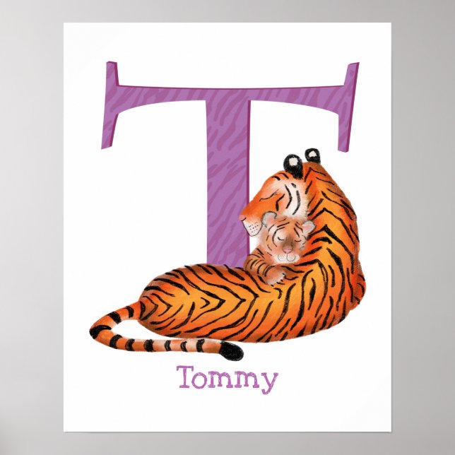 Affiche Animal ABC T est pour l'impression de tigre (Devant)