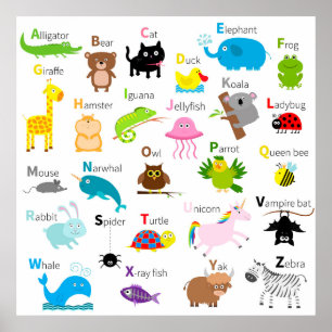 Affiche Animal Alphabet letters