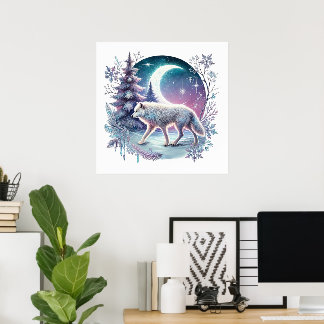 Affiche animal amateur de loups cool