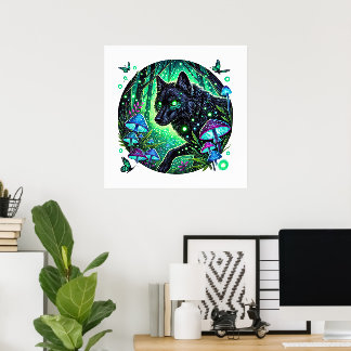 Affiche animal amateur de loups cool