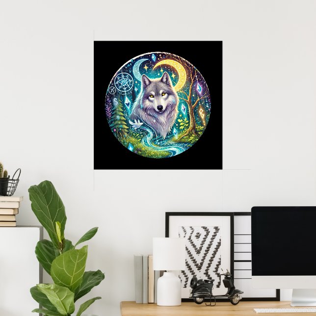 Affiche animal amateur de loups cool (Bureau à domicile)