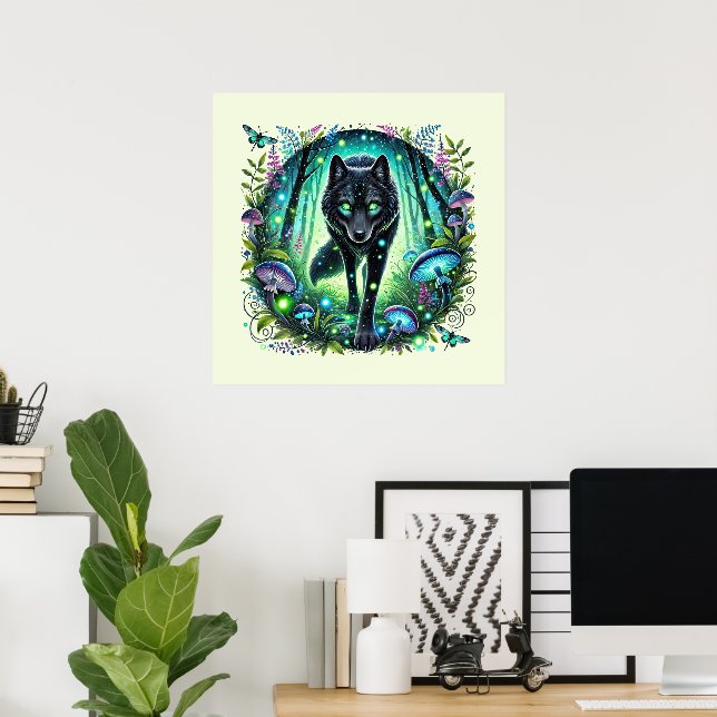 Affiche animal amateur de loups cool (Bureau à domicile)