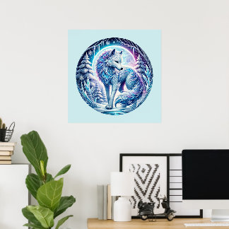 Affiche animal amateur de loups cool