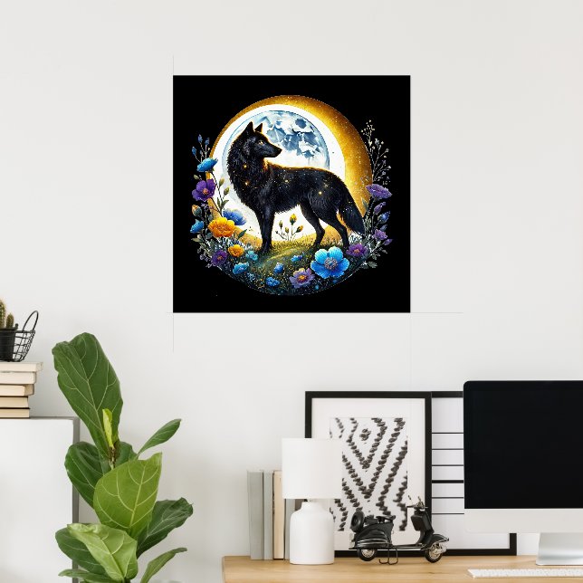 Affiche animal amateur de loups cool (Bureau à domicile)