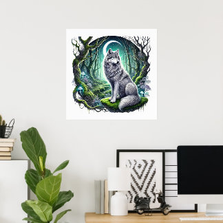 Affiche animal amateur de loups cool