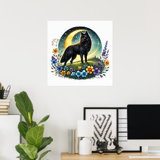 Affiche animal amateur de loups cool