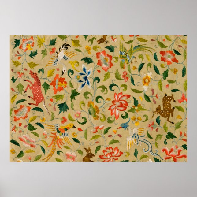 Affiche Animal Antique Cheval Oiseau Deer Rabbit (Devant)