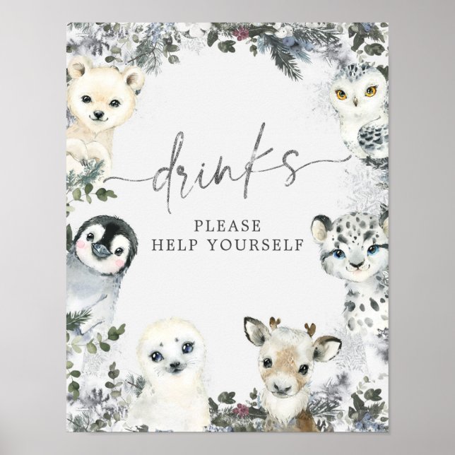 Affiche Animal arctique Onederland 1er Anniversaire Boisso (Devant)