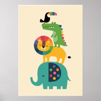 Affiche Animal coloré empilable pour bébé enfant