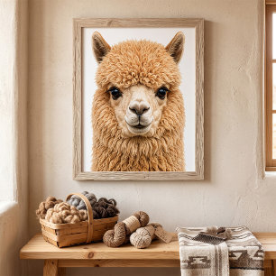 Affiche Animal d'alpaga adorable et duveteux
