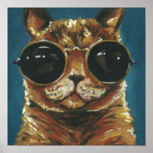 Affiche Animal Dapper   Kitty dans les lunettes de soleil