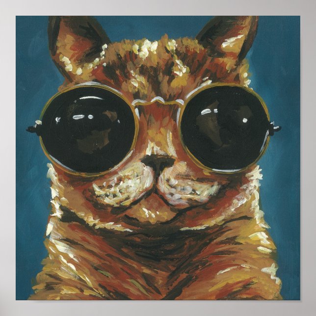 Affiche Animal Dapper | Kitty dans les lunettes de soleil (Devant)