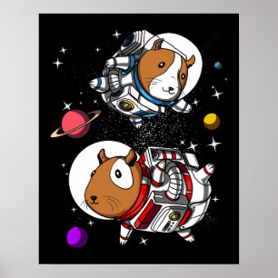 Affiche Animal familier cosmique de Cavy d'astronautes de
