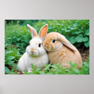 Affiche Animal lapin Nature Faune Affection Soin