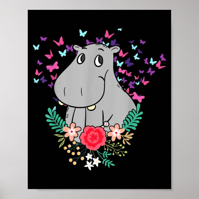 Affiche Animal Lover Butterfly Valentines Day Gift Flowers (Devant)