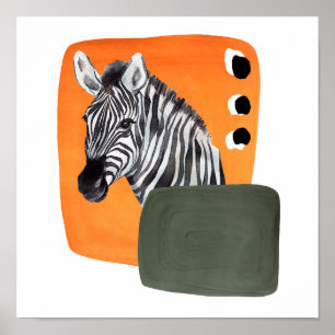 Affiche Animal zèbre africain