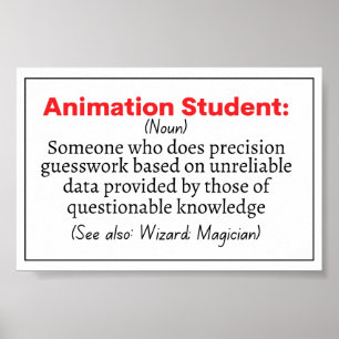 Affiche Animation amusante Définition de l'étudiant
