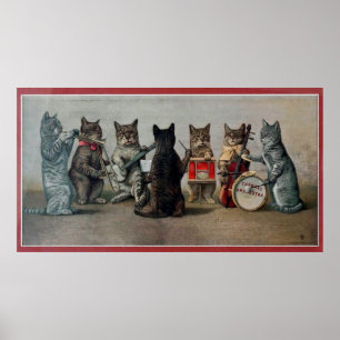 Affiche animation vintage de chats