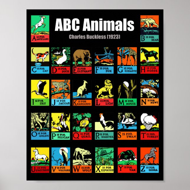 Affiche Animaux ABC, Charles Buckles (1923) (Devant)