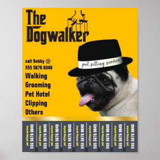 Affiche Animaux assis 🐾 Dogfather Chien Walker Fiable
