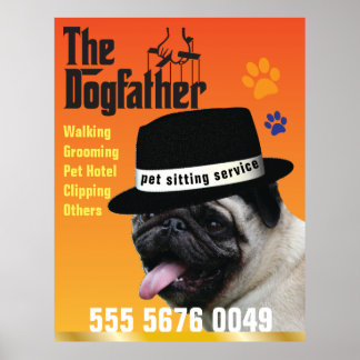 Affiche Animaux assis 🐾 Dogfather Chien Walker Fiable