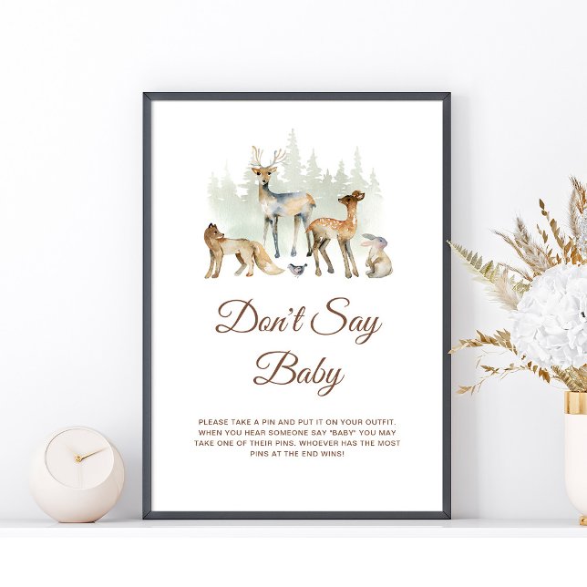 Affiche Animaux Bois Ne dites pas Bébé Signal (Créateur téléchargé)