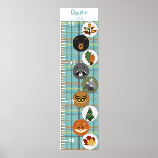 Affiche Animaux boisés mignons (Devant)