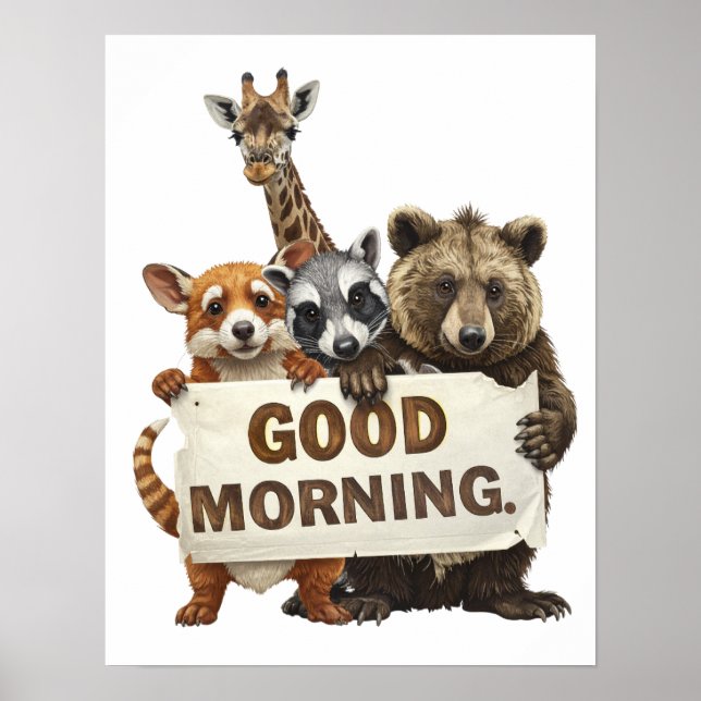 Affiche Animaux, Bonjour, (Devant)