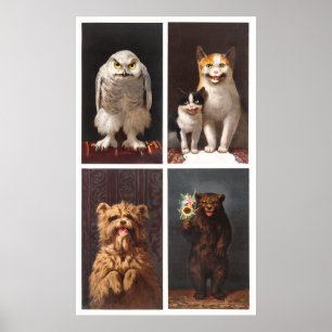 Affiche Animaux Cartes peinture