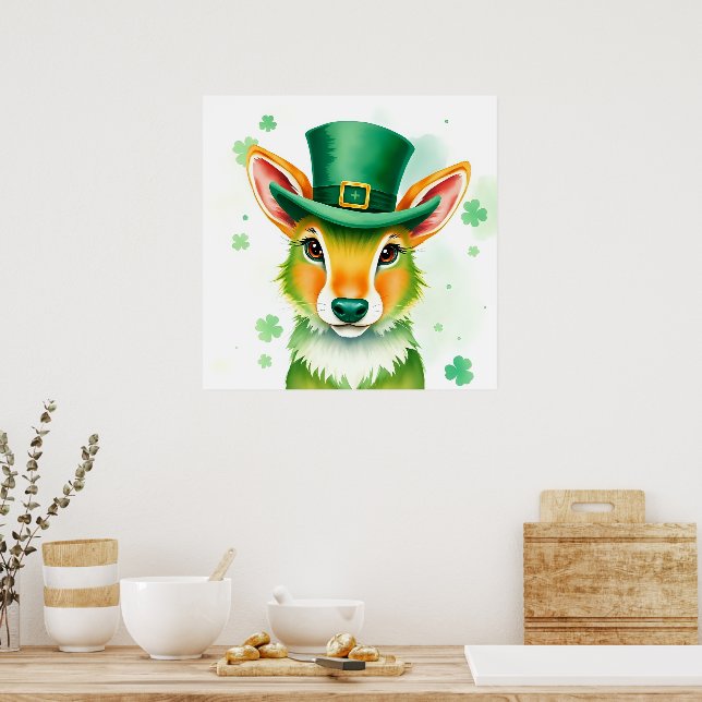 Affiche Animaux chanceux déguisés - Saint Patrick’s Day Fu (Cuisine)