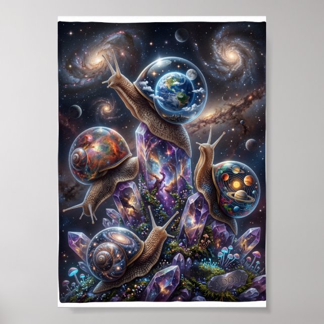 Affiche Animaux cosmiques Exploration spatiale Galaxie Ave (Devant)