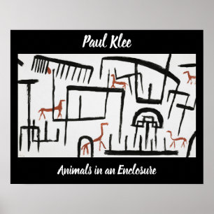 Affiche Animaux dans un boîtier par Paul Klee