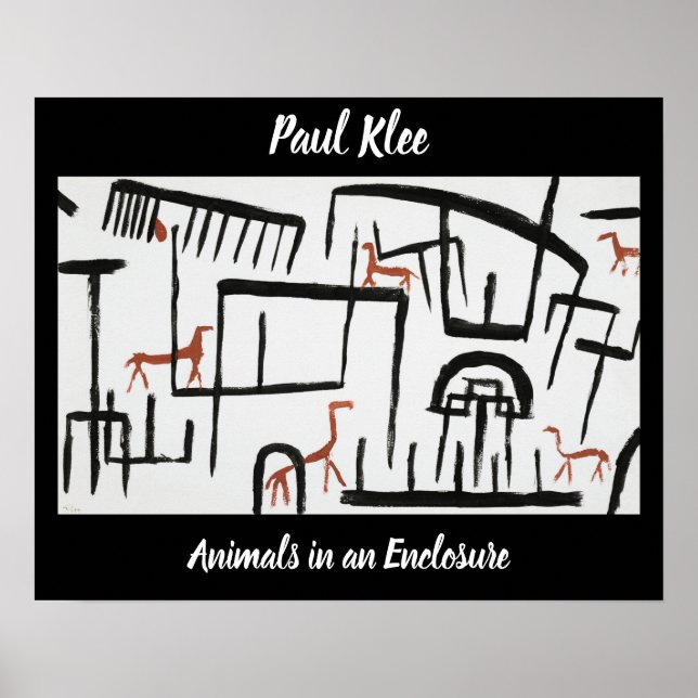 Affiche Animaux dans un boîtier par Paul Klee (Devant)