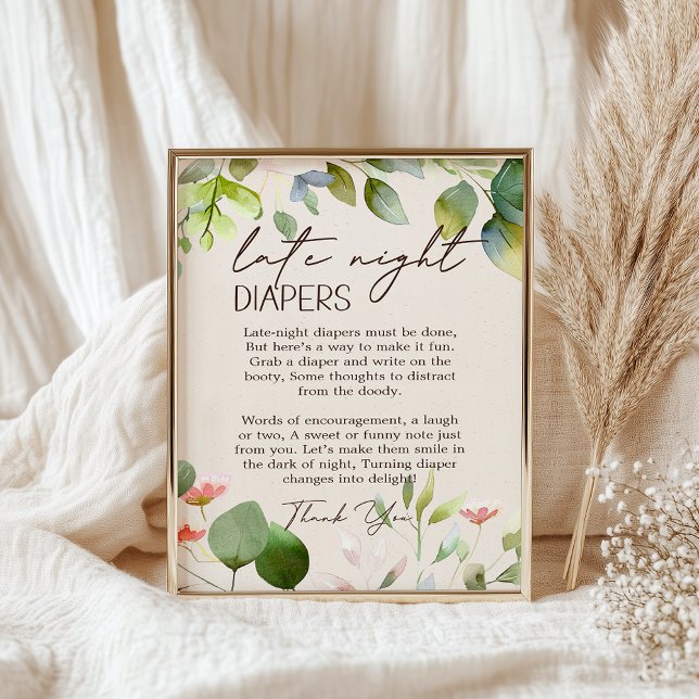 Affiche Animaux de bois Baby shower couche nocturne tardiv (Créateur téléchargé)