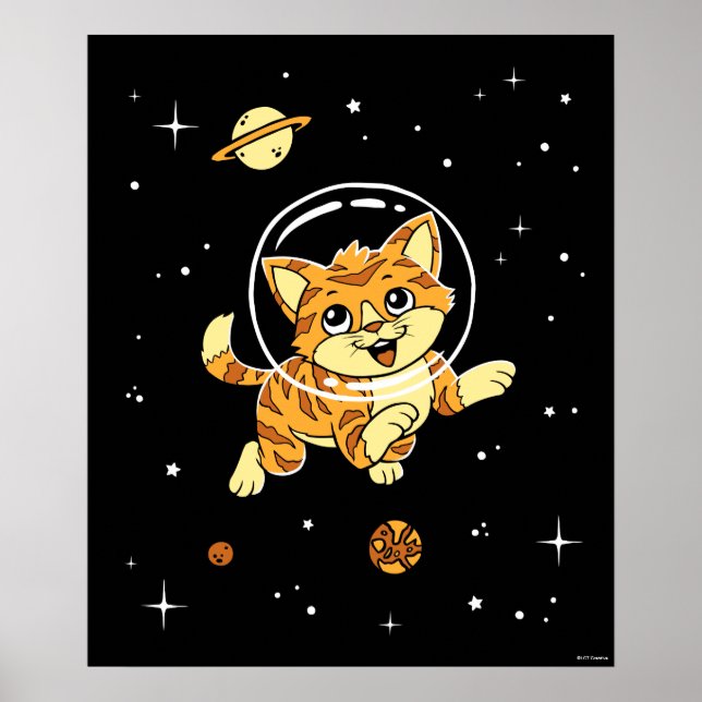 Affiche Animaux De Chat Dans L'Espace (Devant)