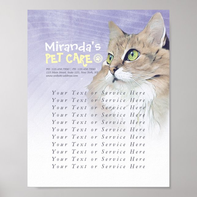 Affiche Animaux de compagnie assis Bain Grooming Animaux a (Devant)