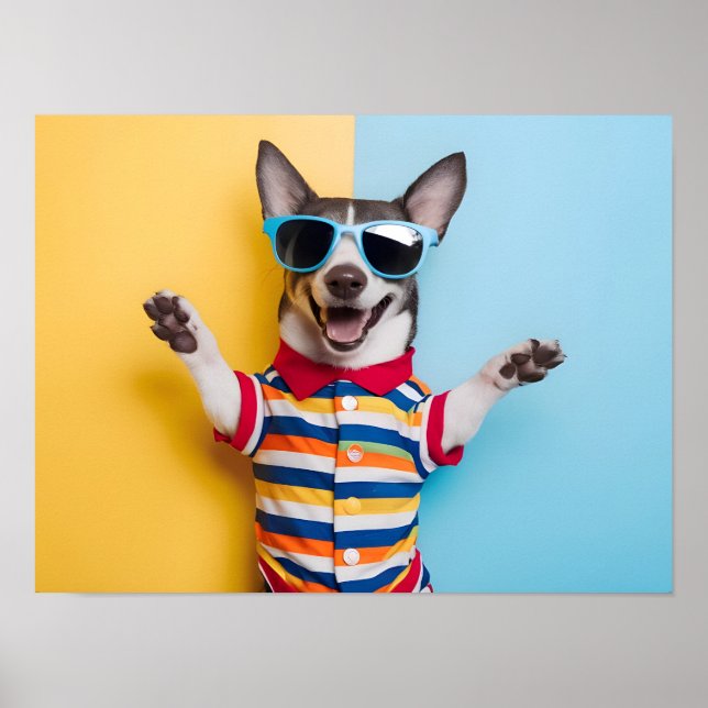 Affiche Animaux de compagnie dans des lunettes de soleil é (Devant)