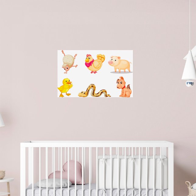 Affiche Animaux de compagnie et de ferme mignons (Créateur téléchargé)