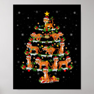 Affiche Animaux de compagnie Jumeaux Père Noël Tiger Arbre