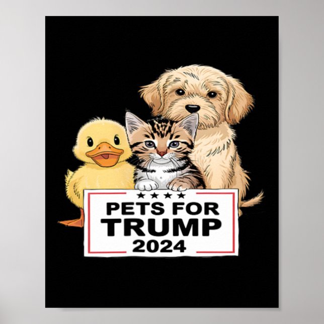 Affiche Animaux de compagnie pour Trump Funny Vote Preside (Devant)