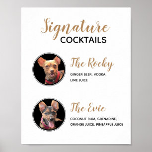 Affiche Animaux de compagnie Signature Boissons Mariage Co