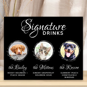 Affiche Animaux de compagnie Signature Boissons Noir 3 Pho