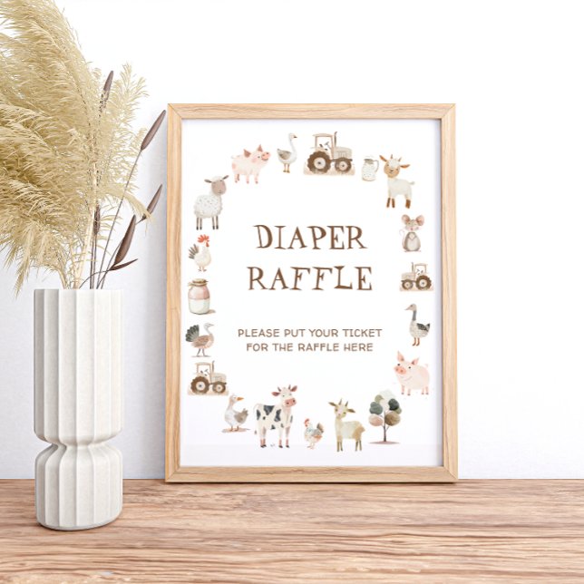 Affiche Animaux de ferme Baby shower neutre pour les femme (Créateur téléchargé)