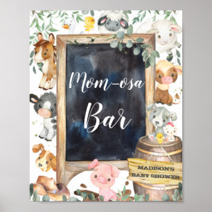 Affiche Animaux de ferme Barnyard Vert Maman-osa Bar Signa