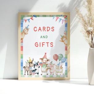 Affiche Animaux de ferme Cartes et cadeaux d'anniversaire