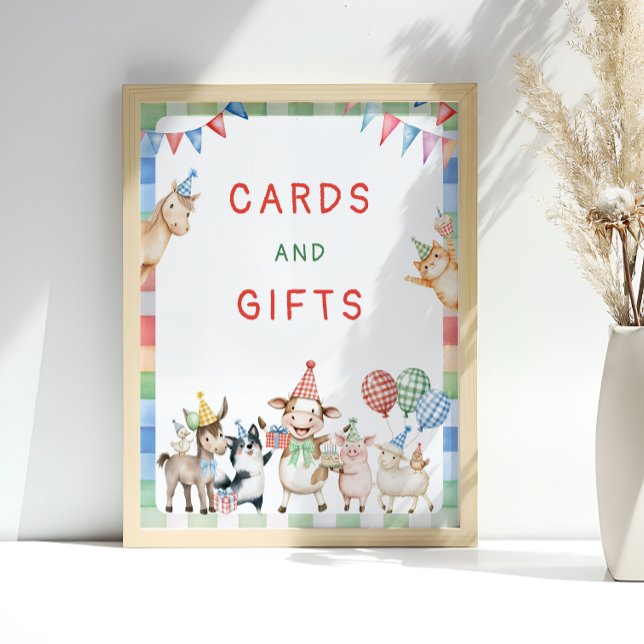 Affiche Animaux de ferme Cartes et cadeaux d'anniversaire (Créateur téléchargé)