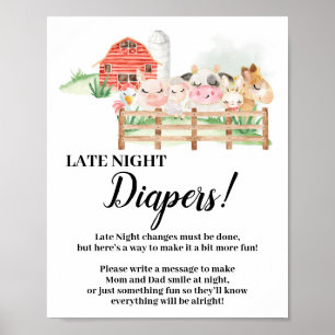 Affiche Animaux de ferme Diapeurs de nuit tardive Signal B